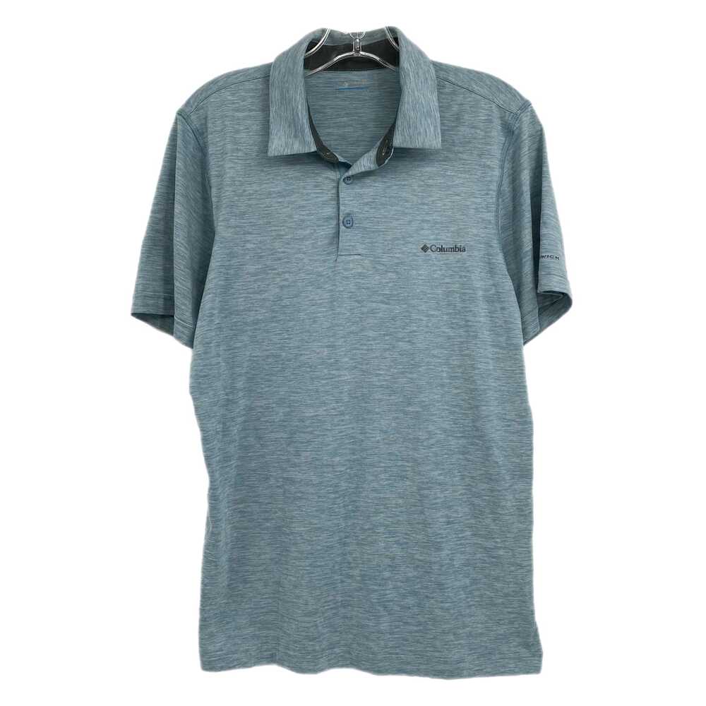 Columbia Blue Solid Short Sleeve Athletic Polo Shirt | Size S
